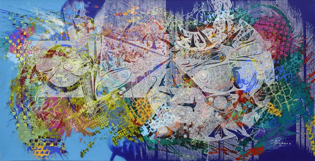 ENGİN KORKMAZ — “İsimsiz”, 2017 "İsimsiz" eseri ENGİN KORKMAZ tarafından 2017 yılında 56x110 cm ölçülerinde Tuval üzeri akrilik boya tekniği ile yapılmıştır.
