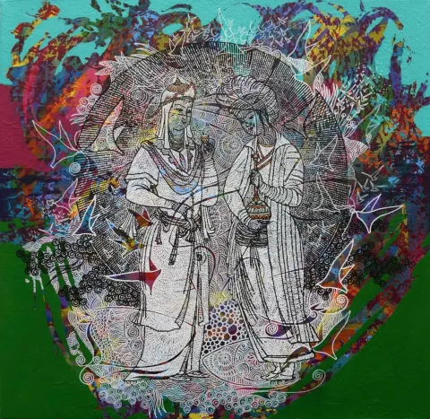 "İsimsiz" eseri ENGİN KORKMAZ tarafından 2017 yılında 40x40 cm ölçülerinde Tuval üzeri akrilik boya tekniği ile yapılmıştır.