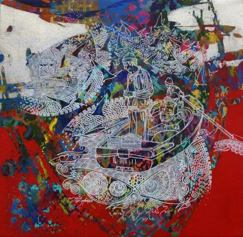 ENGİN KORKMAZ — “Untitled”, 2017 "İsimsiz" eseri ENGİN KORKMAZ tarafından 2017 yılında 40x40 cm ölçülerinde Tuval üzeri akrilik boya tekniği ile yapılmıştır.