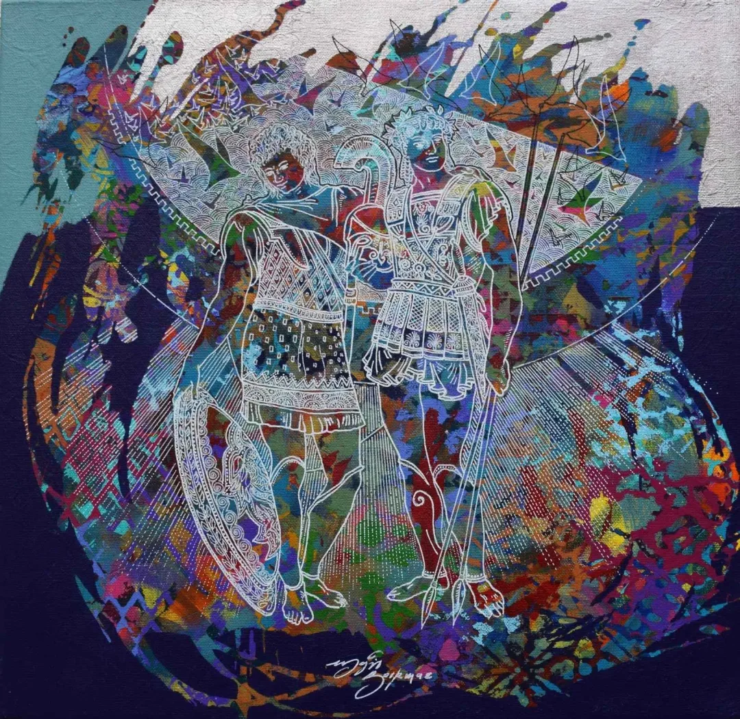 ENGİN KORKMAZ — “İsimsiz”, 2017 "İsimsiz" eseri ENGİN KORKMAZ tarafından 2017 yılında 40x40 cm ölçülerinde Tuval üzeri akrilik boya tekniği ile yapılmıştır.