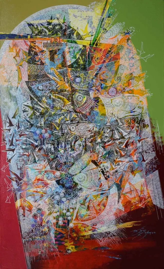 ENGİN KORKMAZ — “İsimsiz”, 2016 "İsimsiz" eseri ENGİN KORKMAZ tarafından 2016 yılında 80x50 cm ölçülerinde Tuval üzeri akrilik boya tekniği ile yapılmıştır.