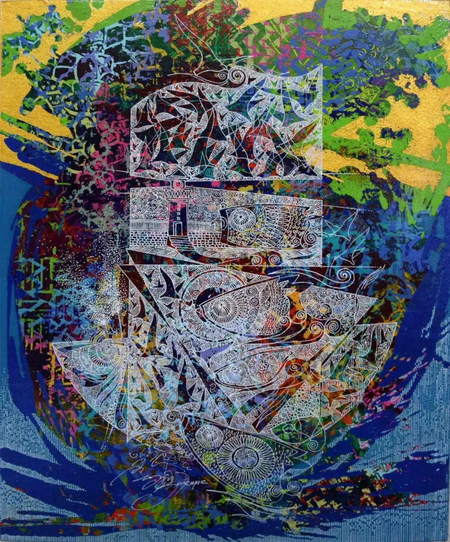 ENGİN KORKMAZ — “İsimsiz”, 2016 "İsimsiz" eseri ENGİN KORKMAZ tarafından 2016 yılında 50x40 cm ölçülerinde Tuval üzeri akrilik boya tekniği ile yapılmıştır.