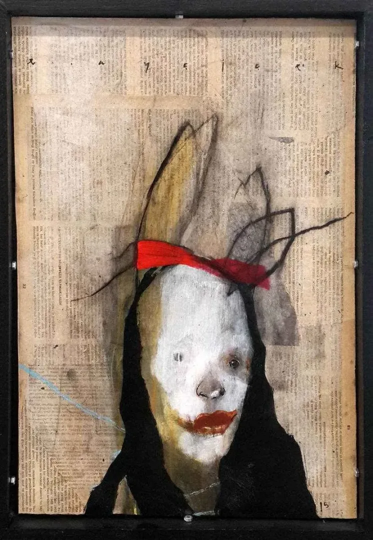 ERCAN AYÇİÇEK — “İsimsiz”, 2015 "İsimsiz" eseri ERCAN AYÇİÇEK tarafından 2015 yılında 50x35 cm ölçülerinde Duralit üzeri karışık teknik tekniği ile yapılmıştır.