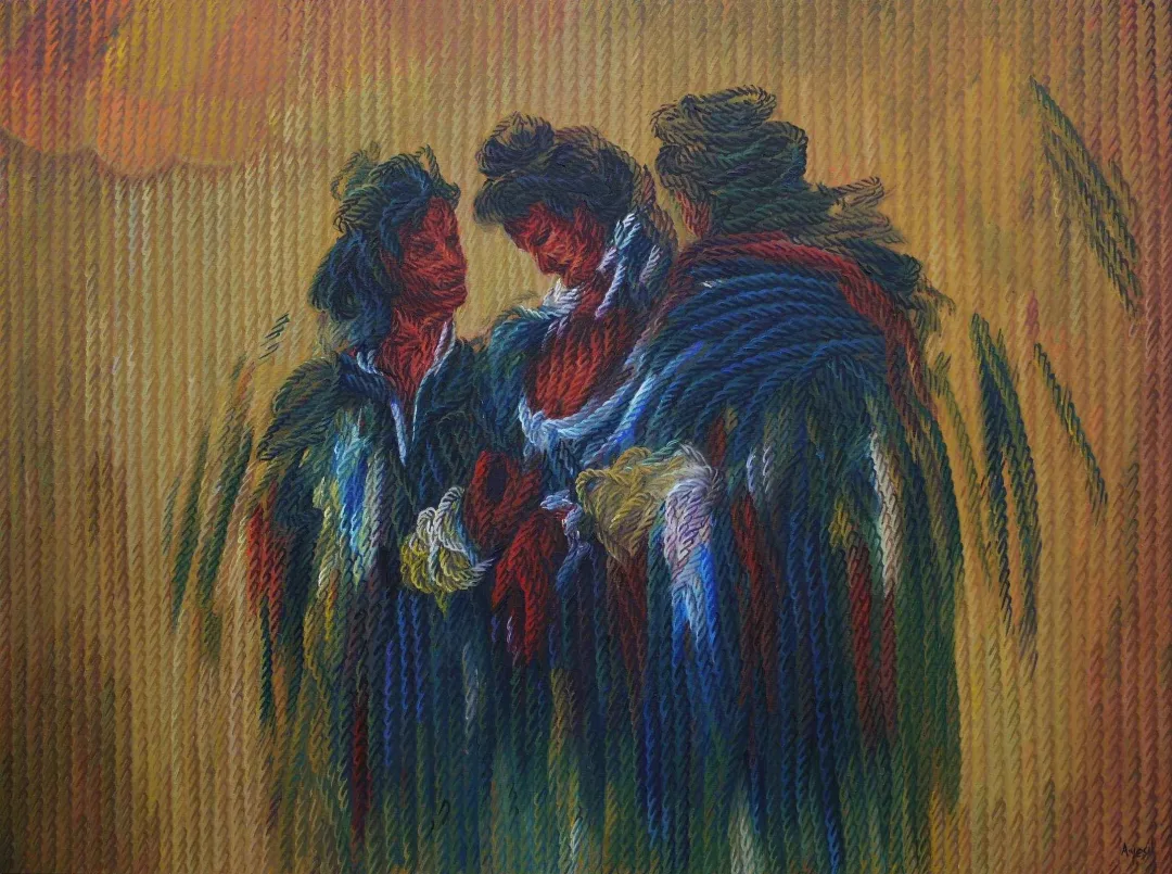 yakınlaştır "Figür-yorum-I" eseri AHMET YEŞİL tarafından 2017 yılında 90x120 cm ölçülerinde Tuval üzeri yağlı boya tekniği ile yapılmıştır.