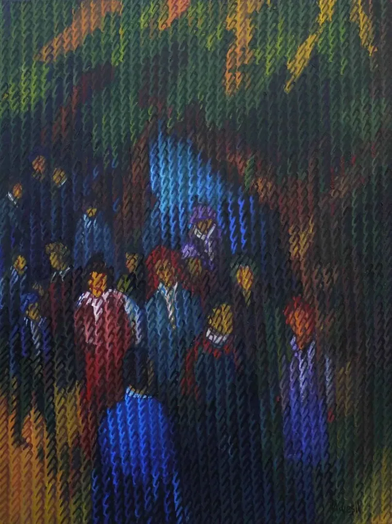 yakınlaştır "Figür-yorum-III" eseri AHMET YEŞİL tarafından 2017 yılında 80x60 cm ölçülerinde Tuval üzeri yağlı boya tekniği ile yapılmıştır.