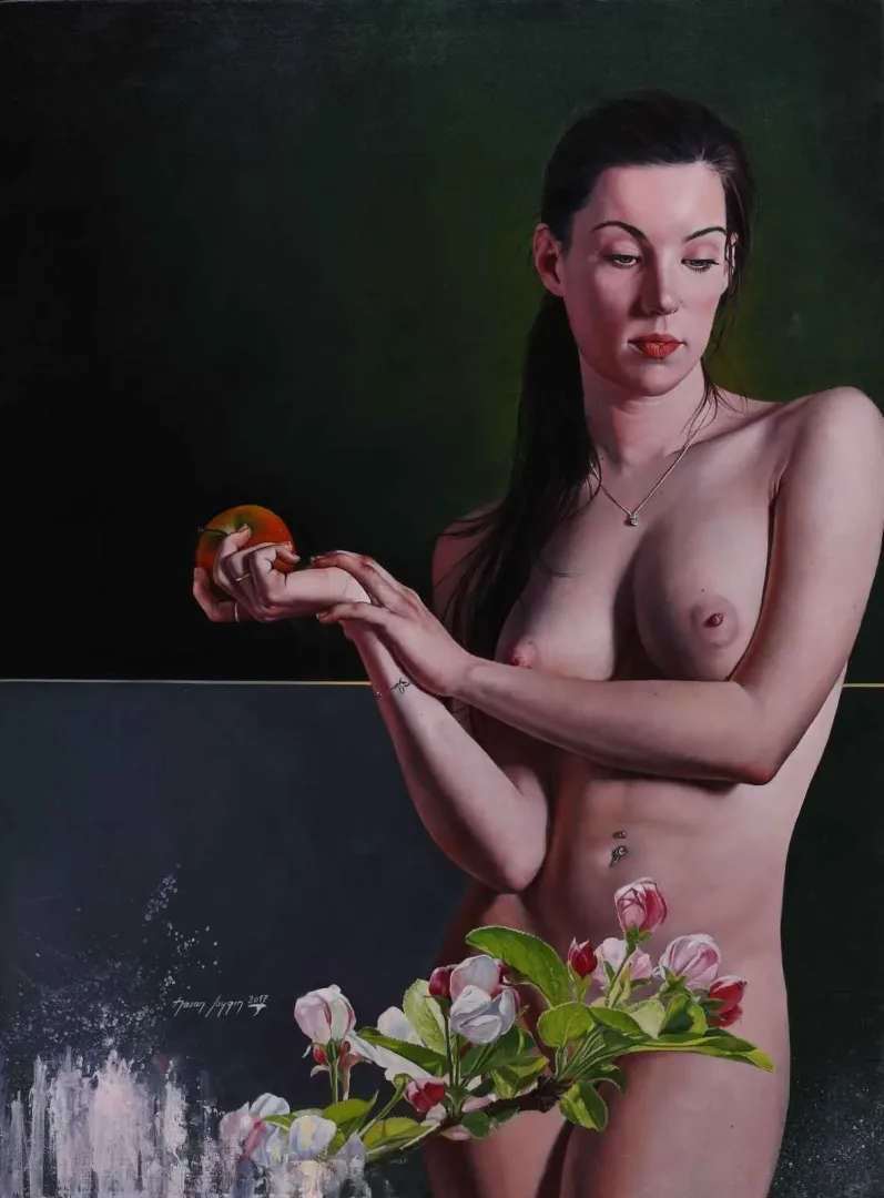 HASAN SAYGIN — “Alize à la pomme”, 2017 "Alize à la pomme" eseri HASAN SAYGIN tarafından 2017 yılında 81x60 cm ölçülerinde Tuval üzeri yağlı boya tekniği ile yapılmıştır.