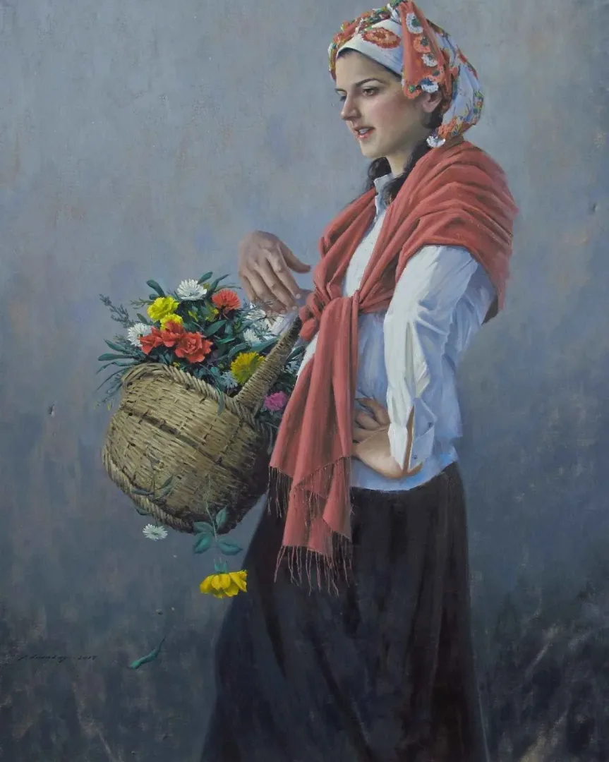 yakınlaştır "Üsküdarın Çiçekçi Kızı" eseri FATİH KARAKAŞ tarafından 2017 yılında 100x80 cm ölçülerinde Tuval üzeri yağlı boya tekniği ile yapılmıştır.