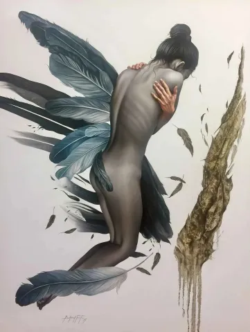 "Kadının Dokunuşu-1" eseri BEHZAT FEYZULLAH tarafından 2017 yılında 116x89 cm ölçülerinde Tuval üzeri yağlı boya tekniği ile yapılmıştır.