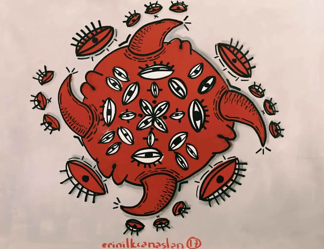 "Karanlığın Doymak Bilmeyen Kalbi" eseri ERİN İLKCAN ASLAN tarafından 2017 yılında 89x116 cm ölçülerinde Tuval üzeri karışık teknik tekniği ile yapılmıştır.