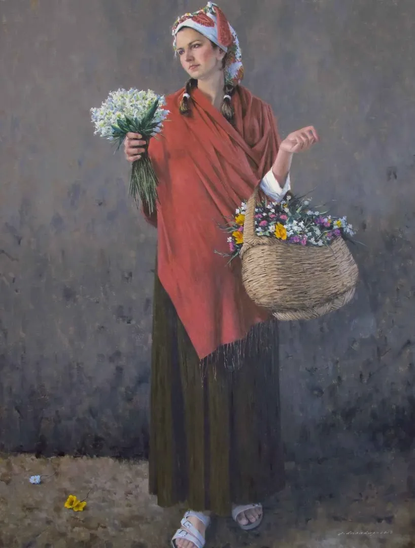 yakınlaştır "Çiçek Sepeti" eseri FATİH KARAKAŞ tarafından 2017 yılında 116x89 cm ölçülerinde Tuval üzeri yağlı boya tekniği ile yapılmıştır.