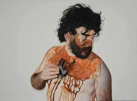EMRAH EMİR — “Ten Kafesi”, 2017 "Ten Kafesi" eseri EMRAH EMİR tarafından 2017 yılında 60x80 cm ölçülerinde Tuvale üzeri akrilik boya tekniği ile yapılmıştır.