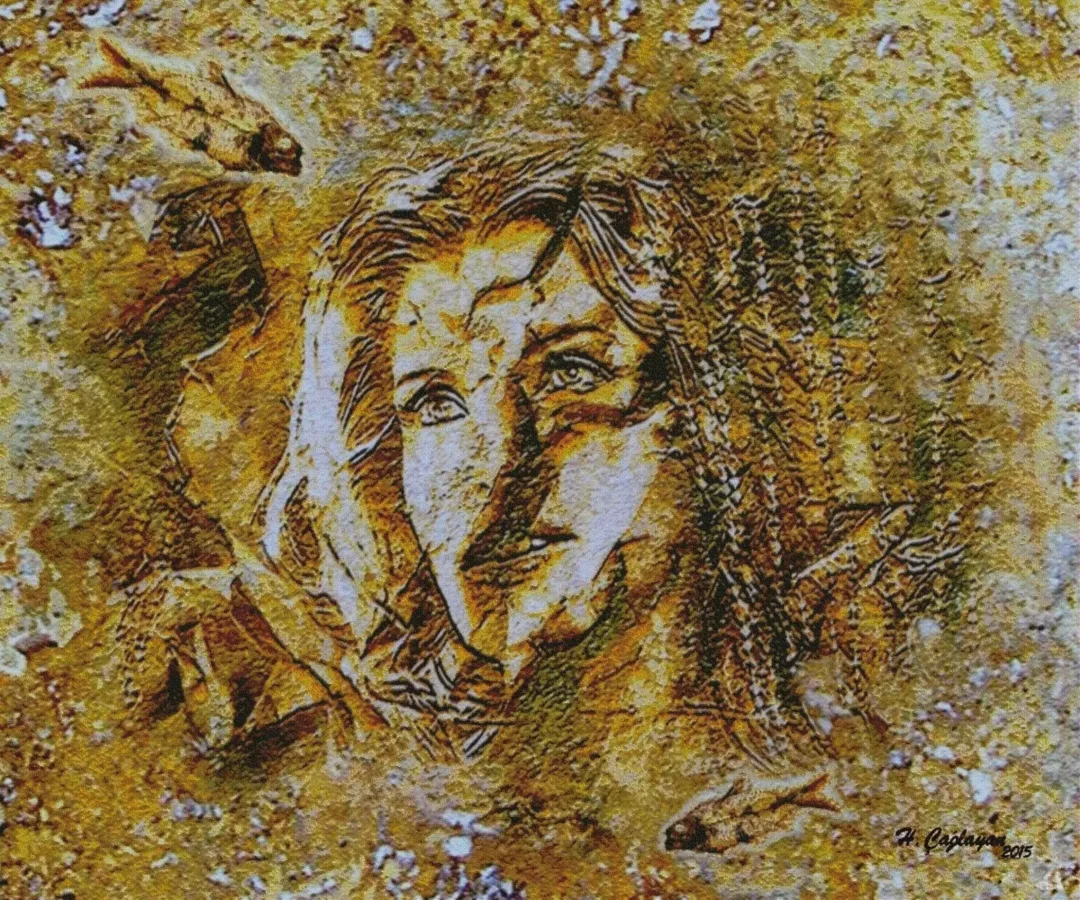 yakınlaştır "Fosilleşmiş Bedenler" eseri HASAN ÇAĞLAYAN tarafından 50x60 cm ölçülerinde Yapay kaya üzeri karışık teknik tekniği ile yapılmıştır.