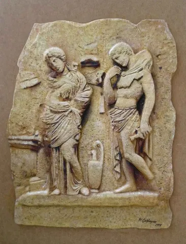 HASAN ÇAĞLAYAN — “Antik Rölyef”, 2016 "Antik Rölyef" eseri HASAN ÇAĞLAYAN tarafından 2016 yılında 80x60 cm ölçülerinde Tuval üzeri karışık teknik tekniği ile yapılmıştır.