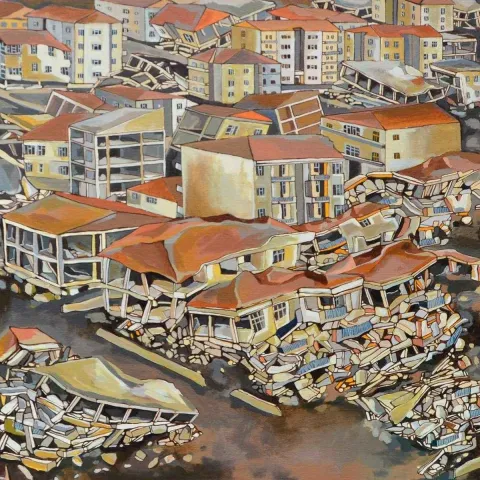 Bu eser ALİ KARAKOÇ tarafından 2017 yılında 50x50 cm ölçülerinde Tuval üzeri akrilik boya tekniği ile yapılmıştır.