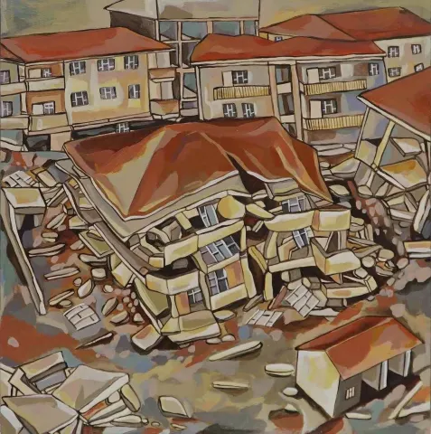ALİ KARAKOÇ — 2017 Bu eser ALİ KARAKOÇ tarafından 2017 yılında 20x2 cm ölçülerinde MDF üzeri akrilik boya tekniği ile yapılmıştır.