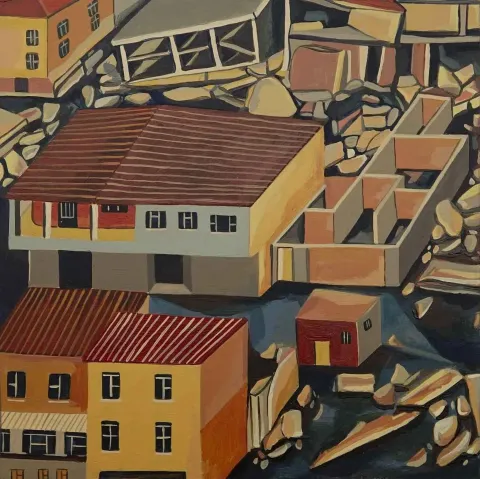 Bu eser ALİ KARAKOÇ tarafından 2017 yılında 20x20 cm ölçülerinde MDF üzeri akrilik boya tekniği ile yapılmıştır.
