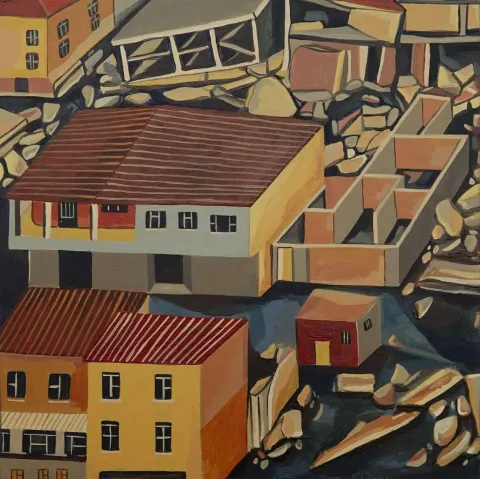 ALİ KARAKOÇ — 2017 Bu eser ALİ KARAKOÇ tarafından 2017 yılında 20x20 cm ölçülerinde MDF üzeri akrilik boya tekniği ile yapılmıştır.