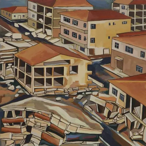 ALİ KARAKOÇ — 2017 Bu eser ALİ KARAKOÇ tarafından 2017 yılında 18x18 cm ölçülerinde MDF üzeri akrilik boya tekniği ile yapılmıştır.
