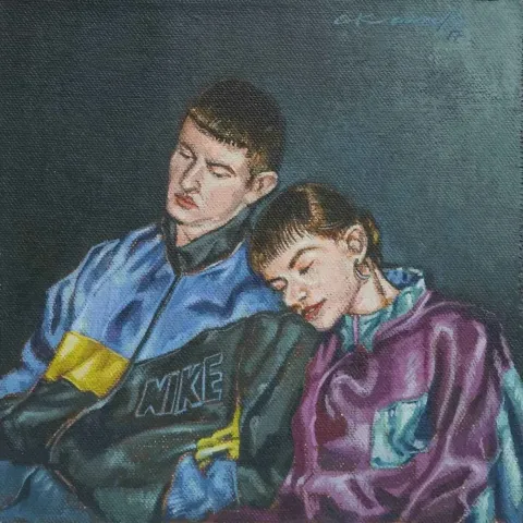 CENGİZHAN KONURALP — 2017 Bu eser CENGİZHAN KONURALP tarafından 2017 yılında 20x20 cm ölçülerinde Duralit üzeri akrilik boya tekniği ile yapılmıştır.