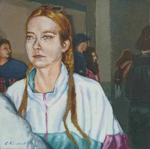 CENGİZHAN KONURALP — 2017 Bu eser CENGİZHAN KONURALP tarafından 2017 yılında 20x20 cm ölçülerinde Duralit üzeri akrilik boya tekniği ile yapılmıştır.