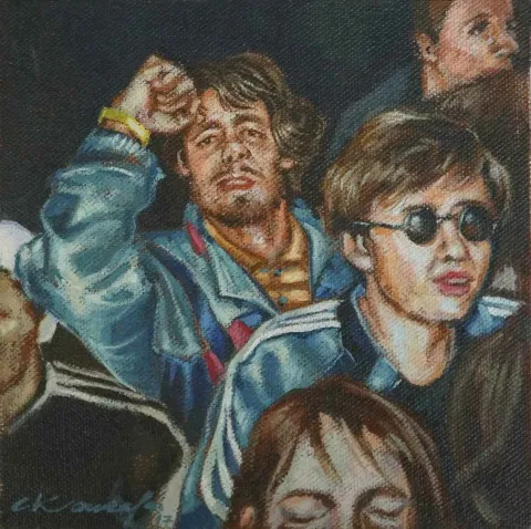 CENGİZHAN KONURALP — 2017 Bu eser CENGİZHAN KONURALP tarafından 2017 yılında 15x15 cm ölçülerinde Duralit üzeri akrilik boya tekniği ile yapılmıştır.