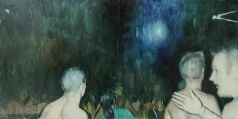 Bu eser HİLMİ CAN ÖZDEMİR tarafından 2017 yılında 20x40 cm ölçülerinde Duralit üzeri yağlı boya tekniği ile yapılmıştır.