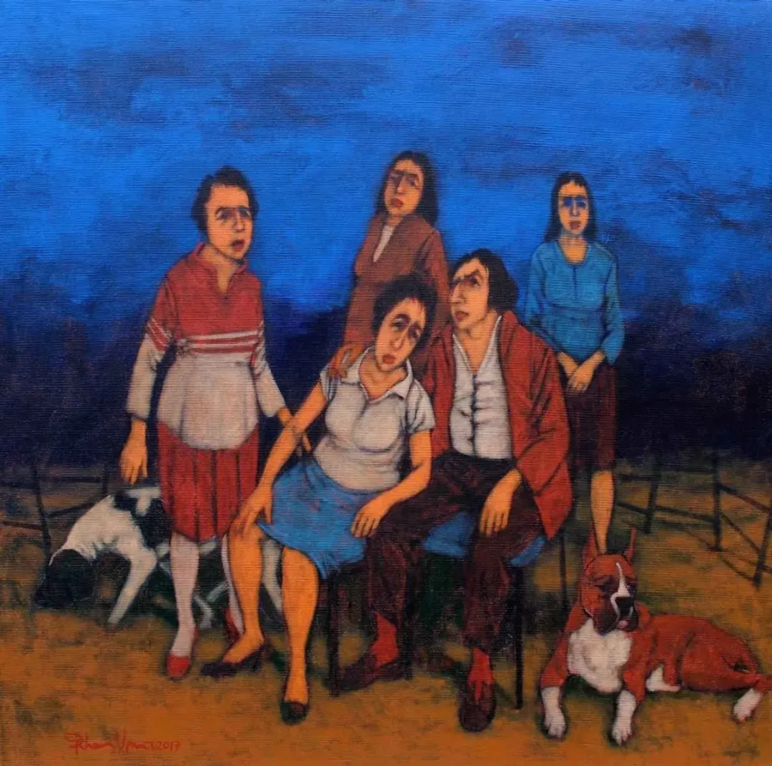 "Açık alan" eseri ORHAN UMUT tarafından 2017 yılında 70x70 cm ölçülerinde Tuvale üzeri akrilik boya boya tekniği ile yapılmıştır.