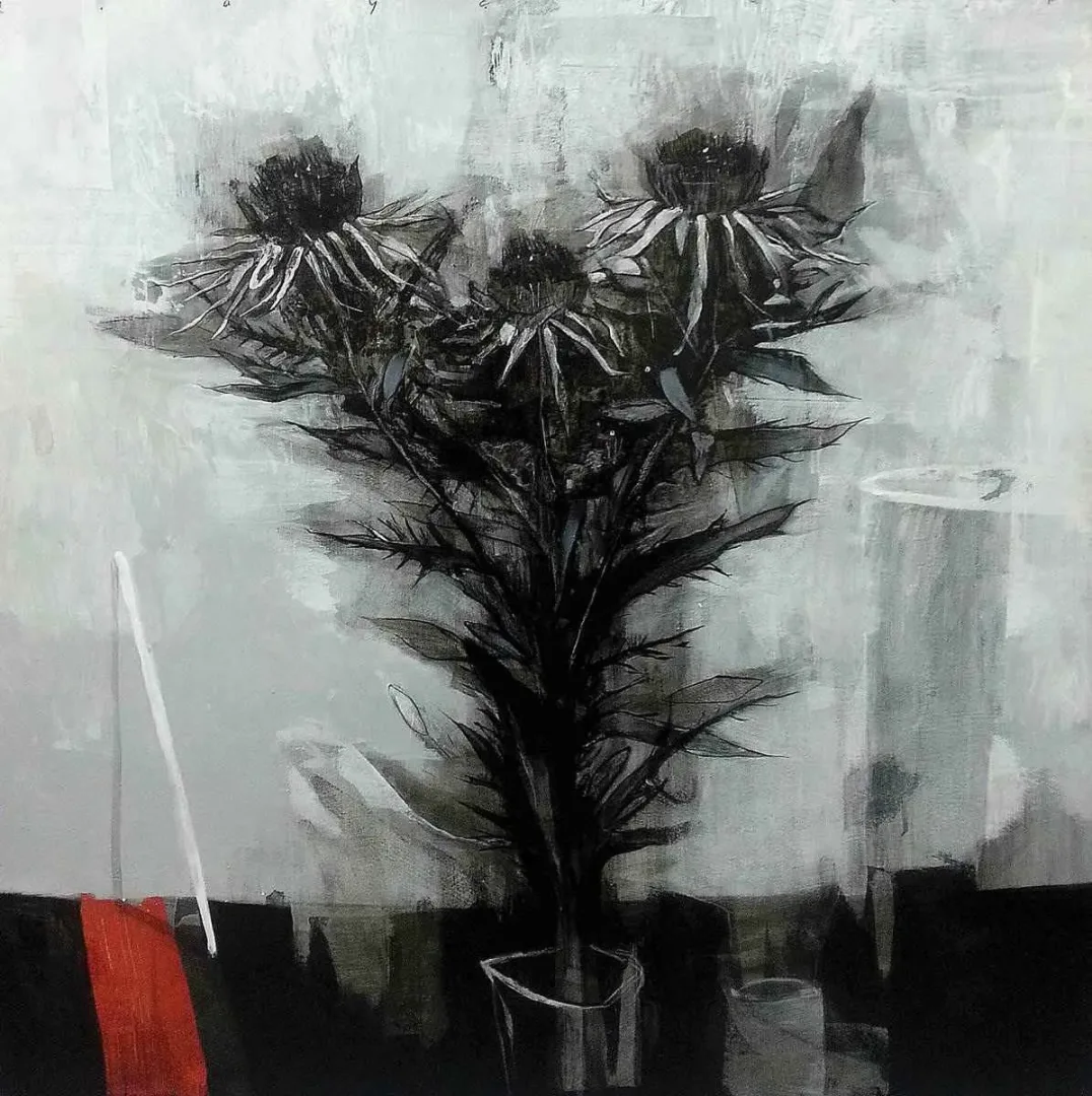 "İsimsiz" eseri ERCAN AYÇİÇEK tarafından 2017 yılında 70x70 cm ölçülerinde Tuvale üzeri akrilik boya boya tekniği ile yapılmıştır.