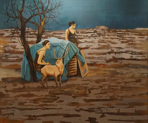 MAHMUT ÖZDEMİR — “İsimsiz”, 2017 "İsimsiz" eseri MAHMUT ÖZDEMİR tarafından 2017 yılında 125x150 cm ölçülerinde Tuval üzeri karışık teknik tekniği ile yapılmıştır.