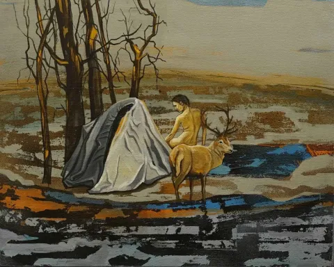 "İsimsiz" eseri MAHMUT ÖZDEMİR tarafından 2017 yılında 40x50 cm ölçülerinde Tuval üzeri karışık teknik tekniği ile yapılmıştır.