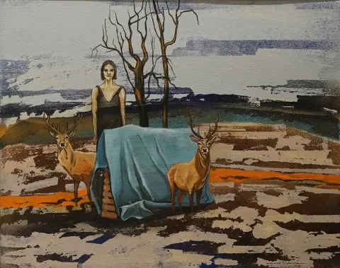 "İsimsiz" eseri MAHMUT ÖZDEMİR tarafından 2017 yılında 40x50 cm ölçülerinde Tuval üzeri karışık teknik tekniği ile yapılmıştır.