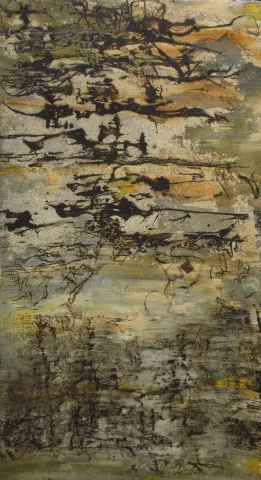MEHDİ SAADETİ — “İsimsiz”, 2010 "İsimsiz" eseri MEHDİ SAADETİ tarafından 2010 yılında 170x93 cm ölçülerinde Tuval üzeri karışık teknik tekniği ile yapılmıştır.