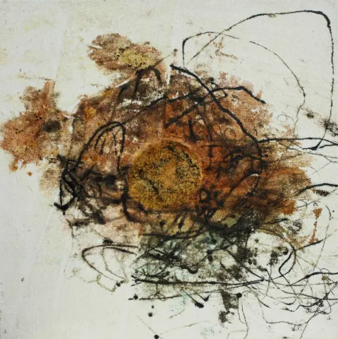 MEHDİ SAADETİ — “İsimsiz”, 2012 "İsimsiz" eseri MEHDİ SAADETİ tarafından 2012 yılında 40x40 cm ölçülerinde Tuval üzeri karışık teknik tekniği ile yapılmıştır.