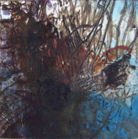 MEHDİ SAADETİ — “İsimsiz”, 2012 "İsimsiz" eseri MEHDİ SAADETİ tarafından 2012 yılında 40x40 cm ölçülerinde Tuval üzeri karışık teknik tekniği ile yapılmıştır.