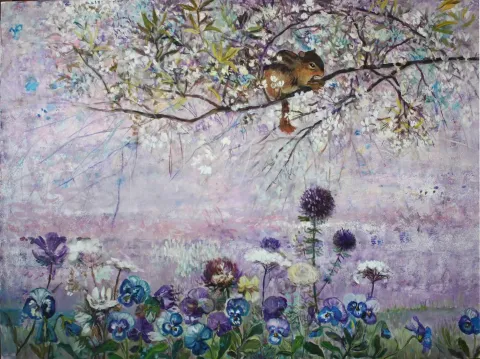 "Masumiyet İçin Düşler II" eseri NİL KÖKEN tarafından 90x120 cm ölçülerinde Tuval üzeri yağlı boya tekniği ile yapılmıştır.