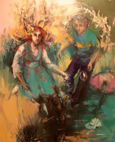 "Agartha" eseri PERUZE HAMURCU tarafından 100x80 cm ölçülerinde Tuval üzeri yağlı boya tekniği ile yapılmıştır.