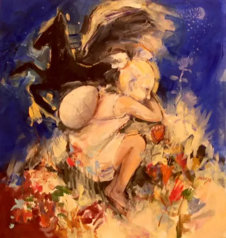 "Hayat Enerjisi" eseri PERUZE HAMURCU tarafından 40x40 cm ölçülerinde Tuval üzeri yağlı boya tekniği ile yapılmıştır.