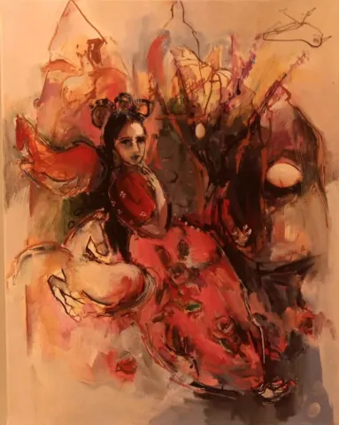 "İsimsiz" eseri PERUZE HAMURCU tarafından 34x29 cm ölçülerinde Tuval üzeri yağlı boya tekniği ile yapılmıştır.