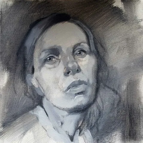 SEMA ÖCAL — “Portre” "Portre" eseri SEMA ÖCAL tarafından 20x20 cm ölçülerinde Tuval üzeri yağlı boya tekniği ile yapılmıştır.