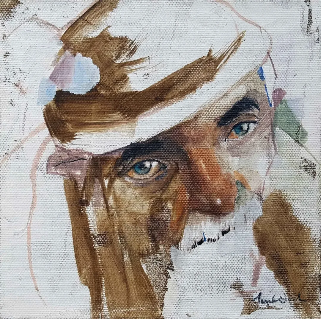 "Portre" eseri SEMA ÖCAL tarafından 20x20 cm ölçülerinde Tuval üzeri yağlı boya tekniği ile yapılmıştır.