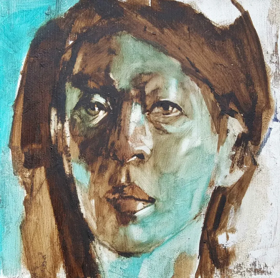 "Portre" eseri SEMA ÖCAL tarafından 20x20 cm ölçülerinde Tuval üzeri yağlı boya tekniği ile yapılmıştır.