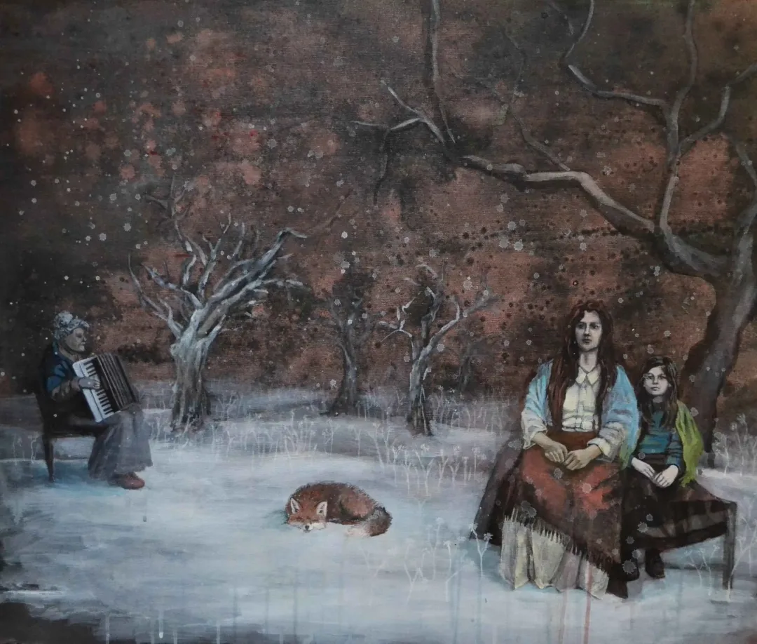 yakınlaştır "Gece" eseri ŞİRİN YILMAZ tarafından 2017 yılında 75x90 cm ölçülerinde Tuval üzeri akrilik boya tekniği ile yapılmıştır.