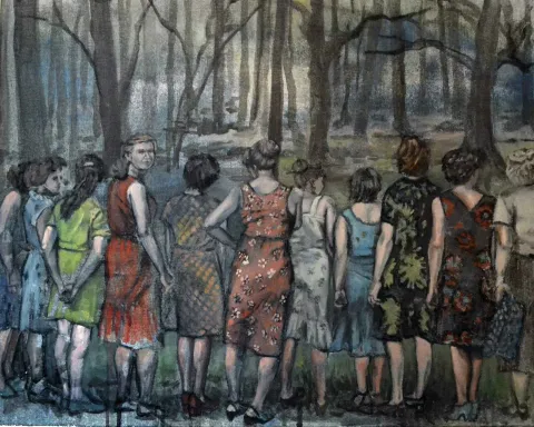 ŞİRİN YILMAZ — “Biyerde”, 2017 "Biyerde" eseri ŞİRİN YILMAZ tarafından 2017 yılında 40x50 cm ölçülerinde Tuval üzeri akrilik boya tekniği ile yapılmıştır.