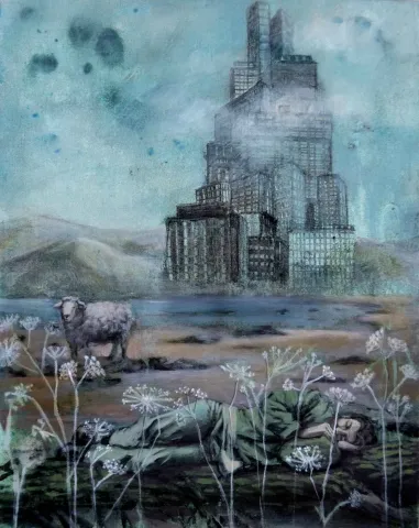 ŞİRİN YILMAZ — “Rüya”, 2017 "Rüya" eseri ŞİRİN YILMAZ tarafından 2017 yılında 40x50 cm ölçülerinde Tuval üzeri akrilik boya tekniği ile yapılmıştır.