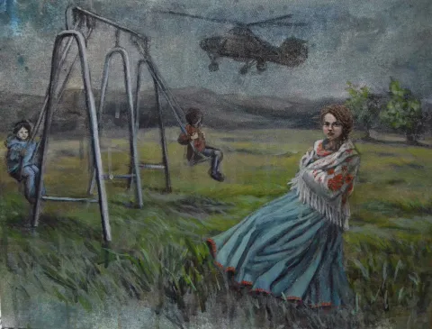 ŞİRİN YILMAZ — “Rüzgar”, 2017 "Rüzgar" eseri ŞİRİN YILMAZ tarafından 2017 yılında 40x50 cm ölçülerinde Tuval üzeri akrilik boya tekniği ile yapılmıştır.