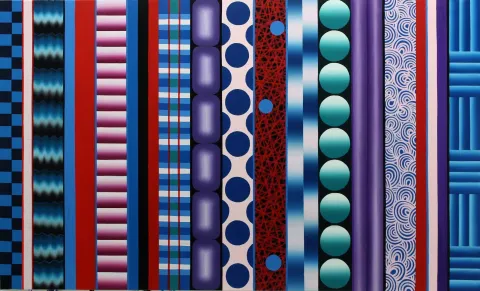 "Benim Müzelerim" eseri ŞÜKRÜ KARAKUŞ tarafından 2015 yılında 90x150 cm ölçülerinde Tuvale üzeri akrilik boya tekniği ile yapılmıştır.