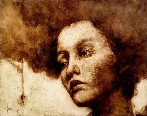 TALAT AYHAN — “Şakül” "Şakül" eseri TALAT AYHAN tarafından 40x50 cm ölçülerinde Tuval üzeri karışık teknik tekniği ile yapılmıştır.