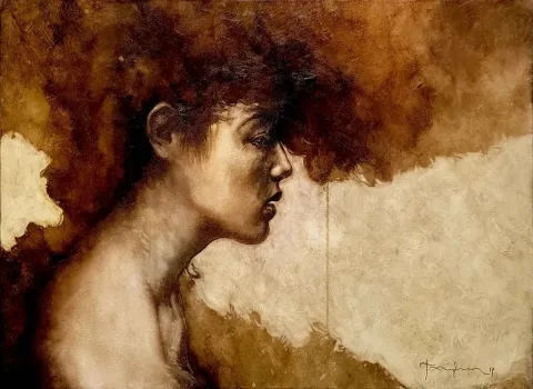 TALAT AYHAN — “Şakül” "Şakül" eseri TALAT AYHAN tarafından 52x70 cm ölçülerinde Tuval üzeri karışık teknik tekniği ile yapılmıştır.