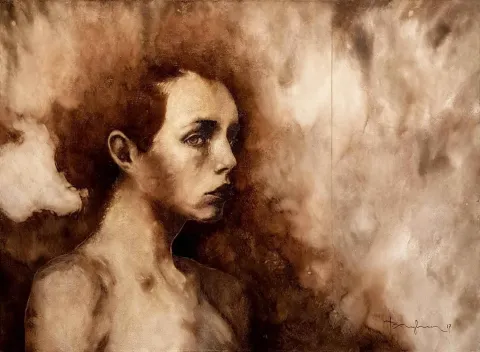 TALAT AYHAN — “Şakül” "Şakül" eseri TALAT AYHAN tarafından 52x70 cm ölçülerinde Tuval üzeri karışık teknik tekniği ile yapılmıştır.