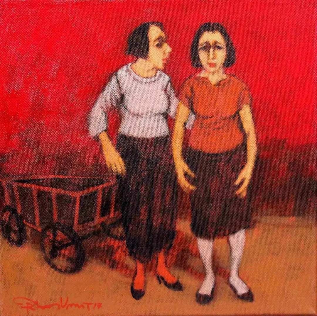 "isimsiz" eseri ORHAN UMUT tarafından 2017 yılında 25x25 cm ölçülerinde Tuval üzeri akrilik boya tekniği ile yapılmıştır.